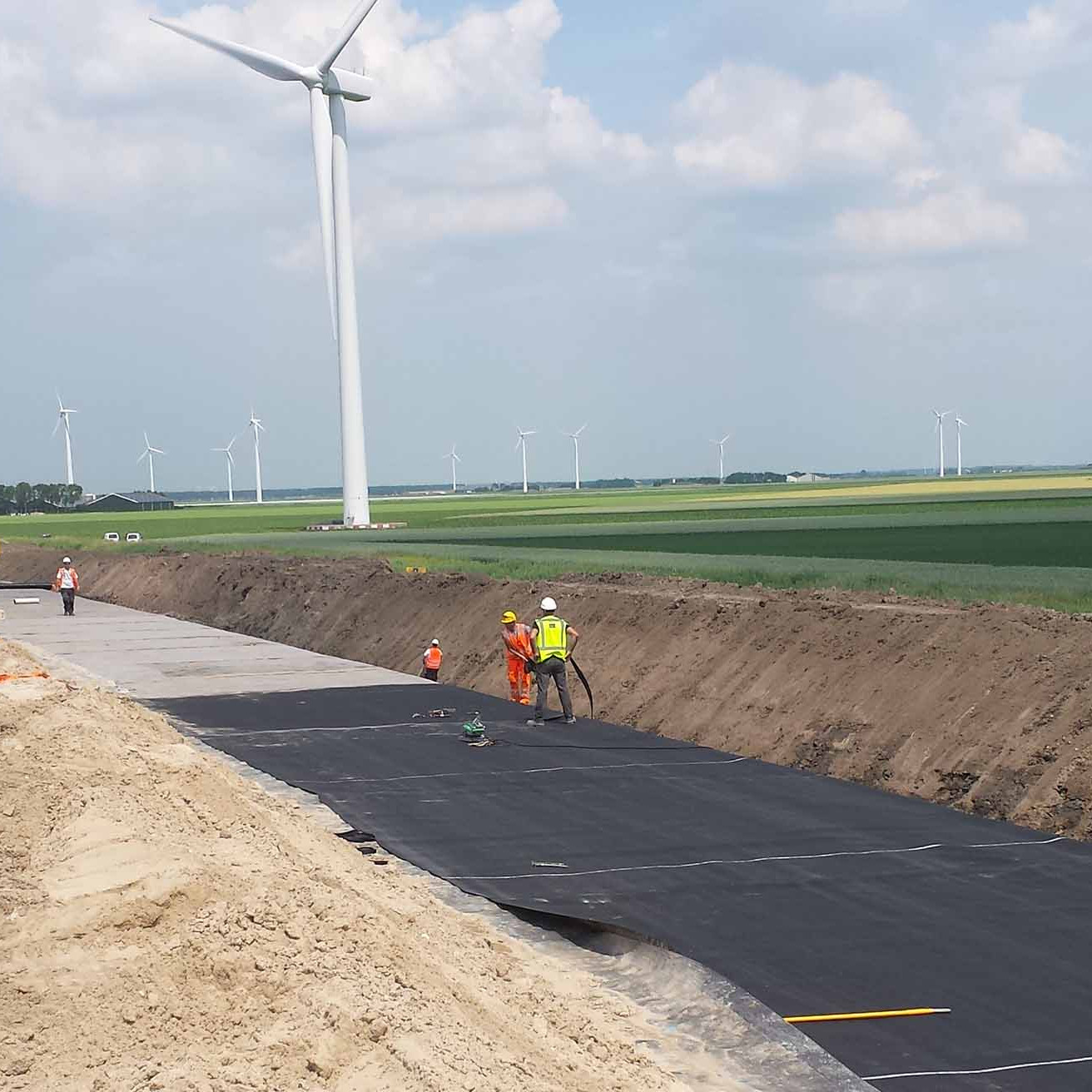 Plaatsen bentonietmatten