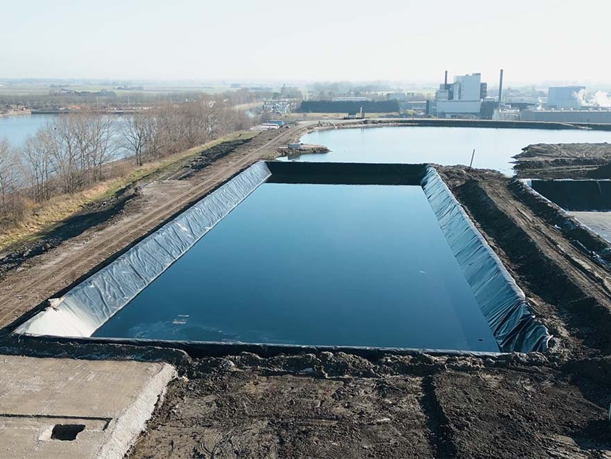  Watervoorraadbekken in HDPE-folies 5200m2 