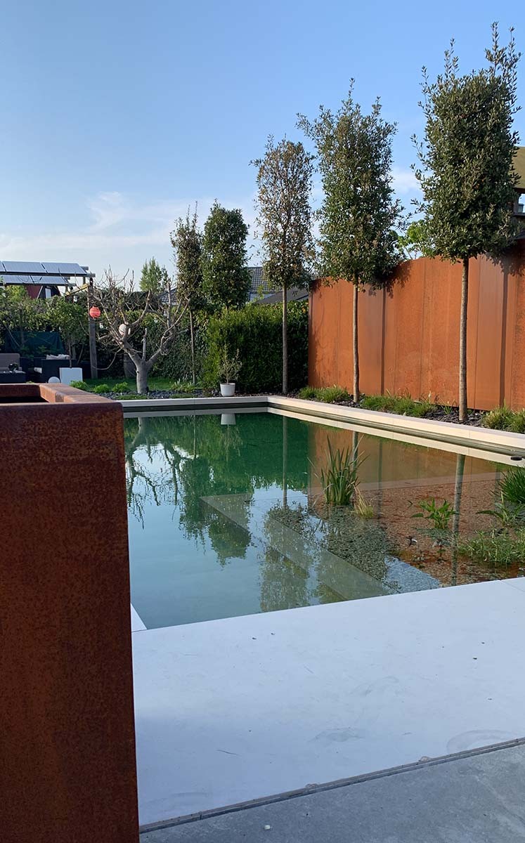  Zwemvijver met geïntegreerde waterval 